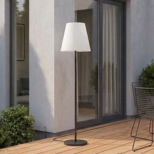 Lucande lámpara de terraza Jaimy, negro, aluminio, 150 cm