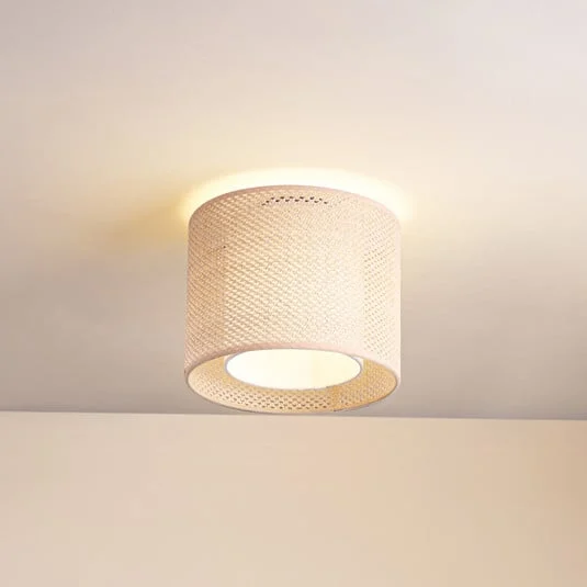 Plafón Soula de Lindby, Ø 26 cm, beige, plástico, E27