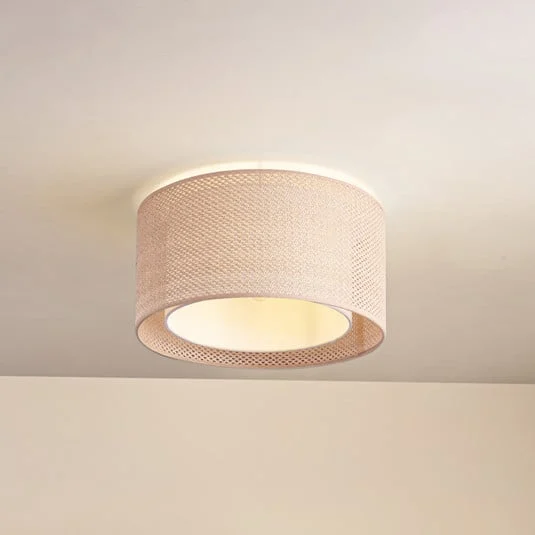 Plafón Soula de Lindby, Ø 40 cm, beige, plástico, E27