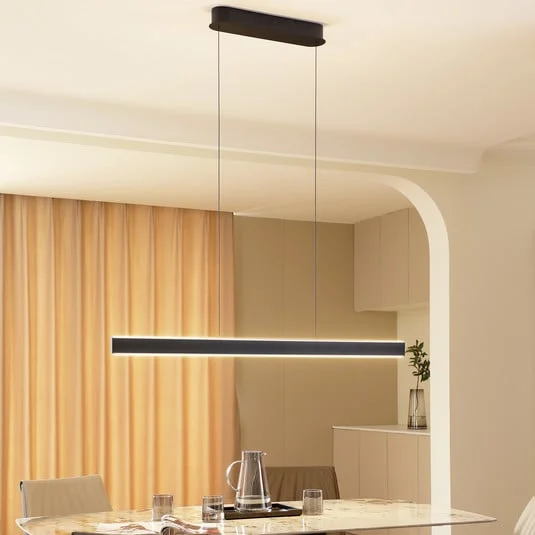 Lucande Lámpara colgante LED Philine, longitud 121 cm, hierro negro