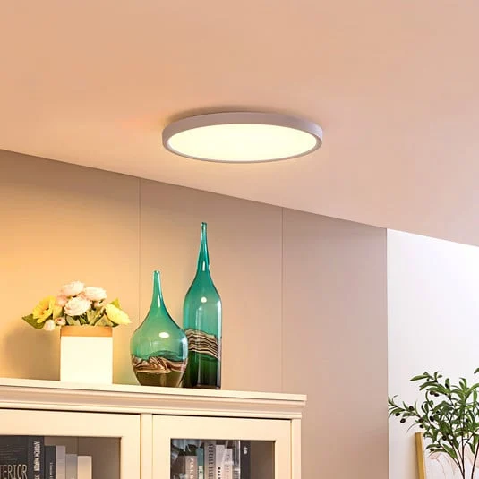Plafón Lindby Smart LED Denora, blanco, RGB, CCT, Tuya