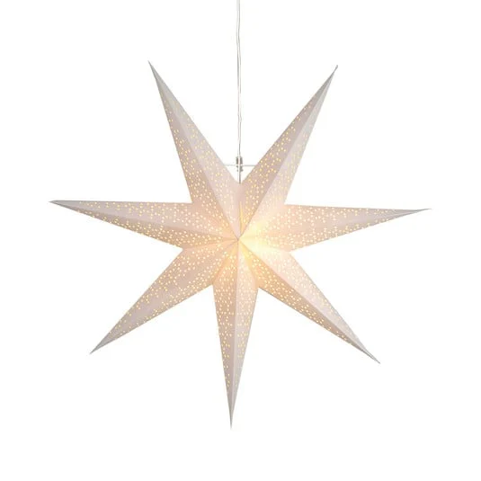 Mite estrella de papel con agujeros, blanca Ø 70 cm