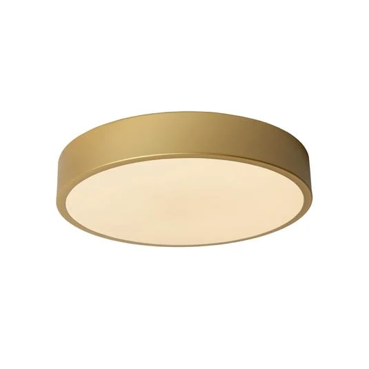 Plafón LED Unar, dorado mate, Ø 30 cm