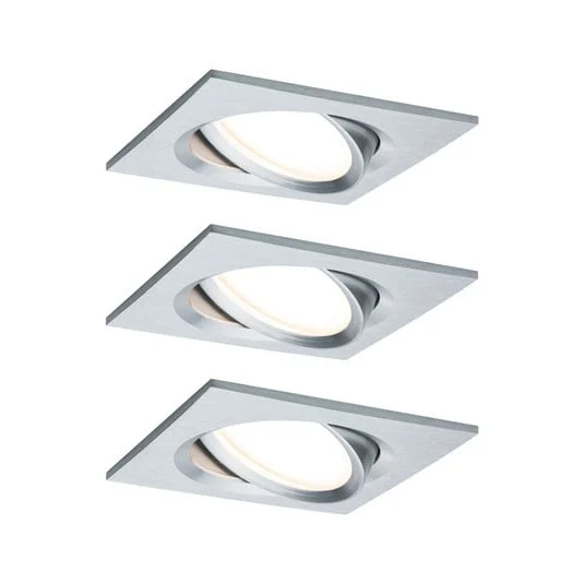 Paulmann Nova Plus 3 ud foco LED angular, aluminio