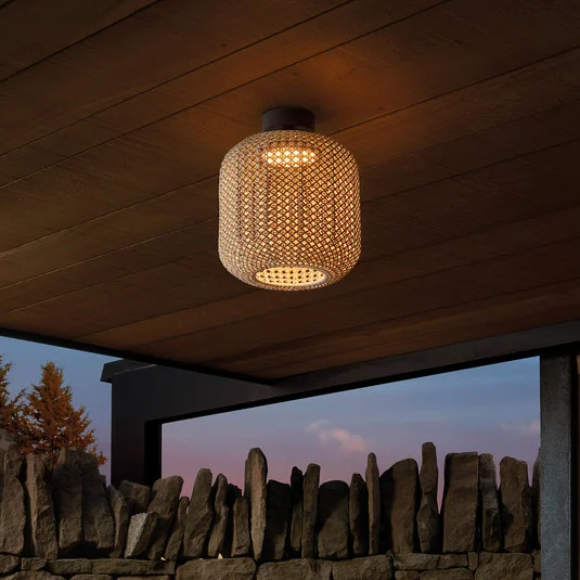 Plafón para exterior Bover Nans PF/31 LED, marrón