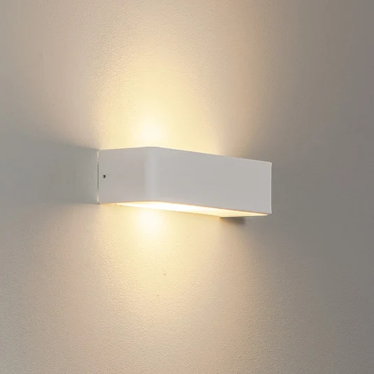Aplique de pared Atrato, blanco, acero, ancho 35 cm