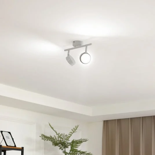 Plafón Lindby Jyla, 2 luces, blanco mate