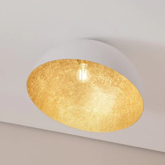 Plafón Sfera, Ø 50 cm, blanco/dorado