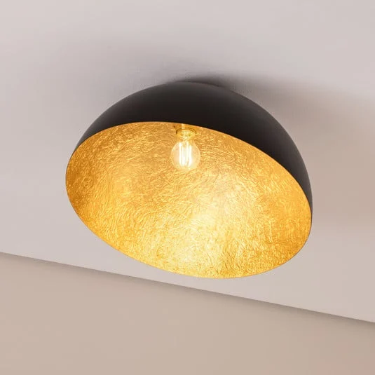 Plafón Sfera, Ø 50 cm, negro/dorado