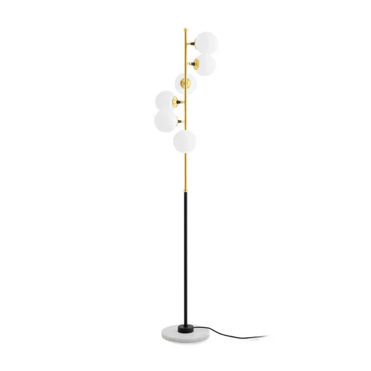 Stilnovo Galassia lámpara de pie LED, 6 luces, oro