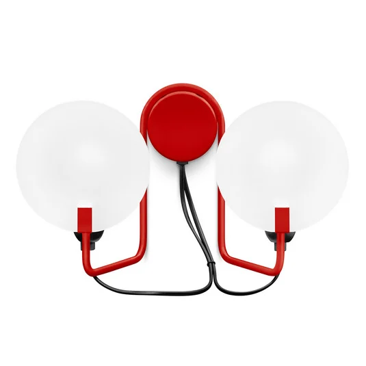 Aplique de pared LED Stilnovo Bugia de 2 luces, rojo