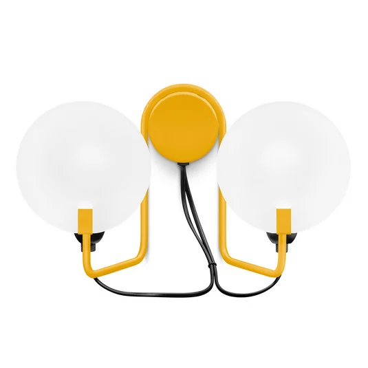 Aplique de pared LED Stilnovo Bugia de 2 luces, amarillo