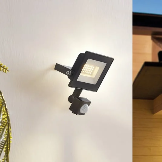 Prios Maikel Foco exterior LED, 20 W, 1500 lm, metal, sensor