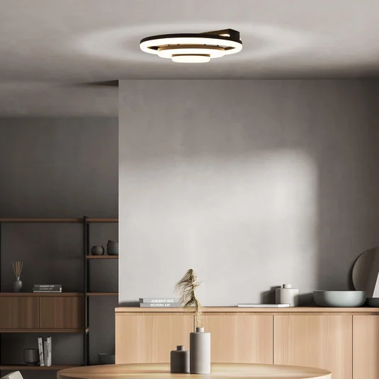 Plafón LED CCT, 3 anillos, control remoto