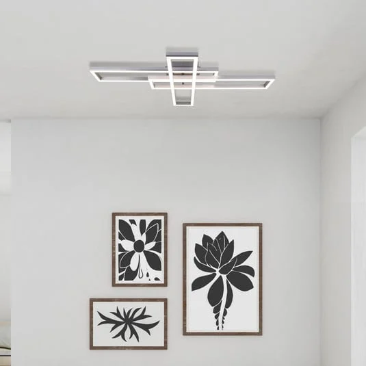 Plafón LED Bantry, 3 ángulo recto, CCT, RGB