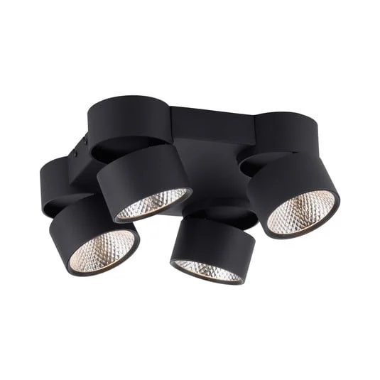 Plafón LED PURE Nola, de 4 luces, negro