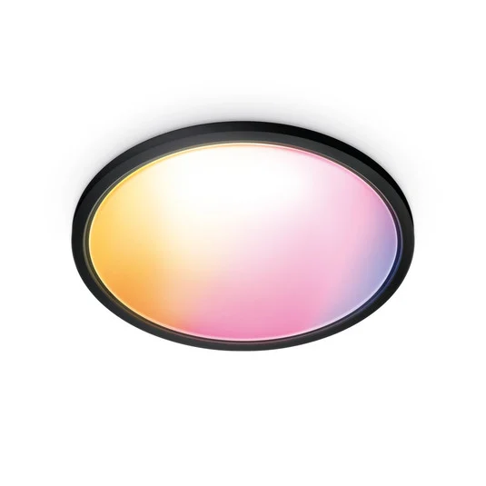 Plafón LED WiZ SuperSlim RGBW Ø54 cm negro