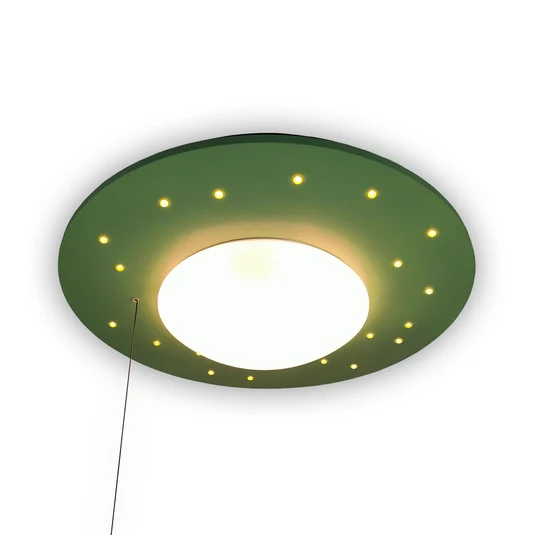 Plafón Starlight con lámpara estrellada, verde
