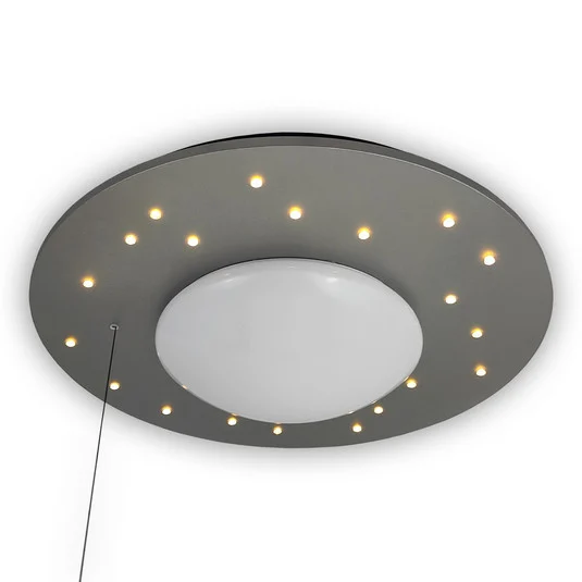 Plafón Starlight con lámpara estrellada, plata