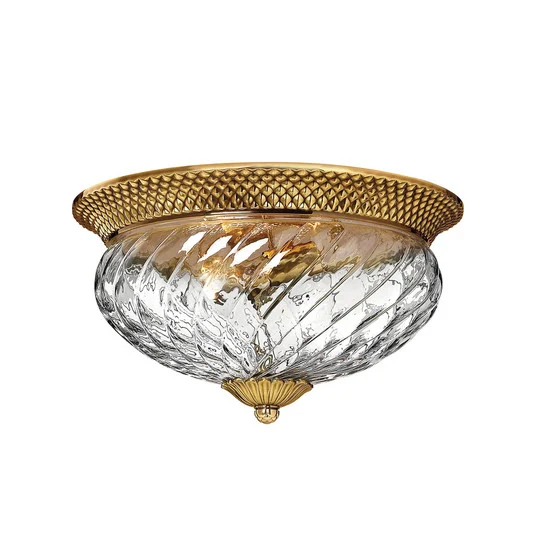 Plafón Plantation, Ø 36cm, bronce cepillado