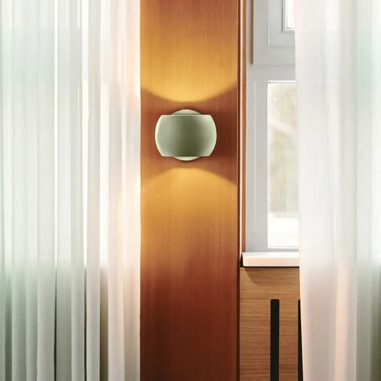 Aplique de pared Belir up/down con enchufe, verde