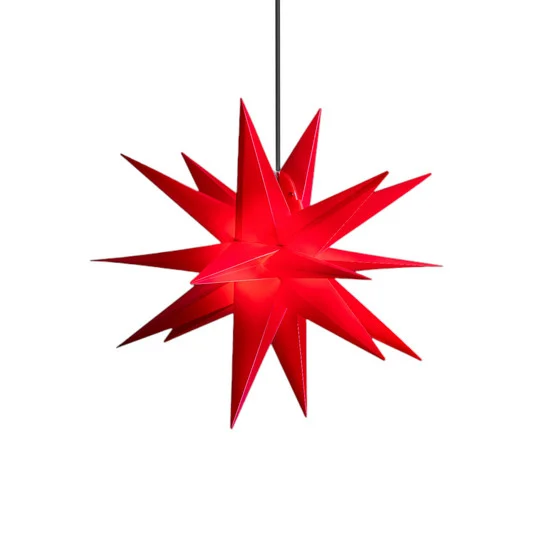 Estrella LED STERNTALER, roja, Ø 40 cm, 18 puntas, IP44