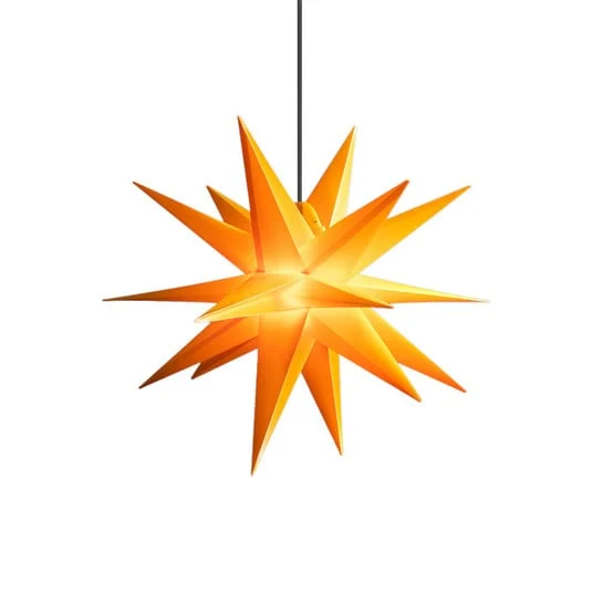 Estrella LED STERNTALER, amarilla, Ø 55 cm, 18 puntas, IP44