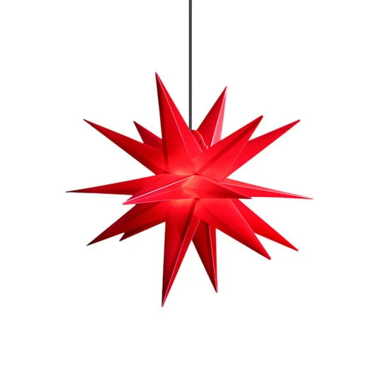 Estrella LED STERNTALER, roja, Ø 55 cm, 18 puntas, IP44
