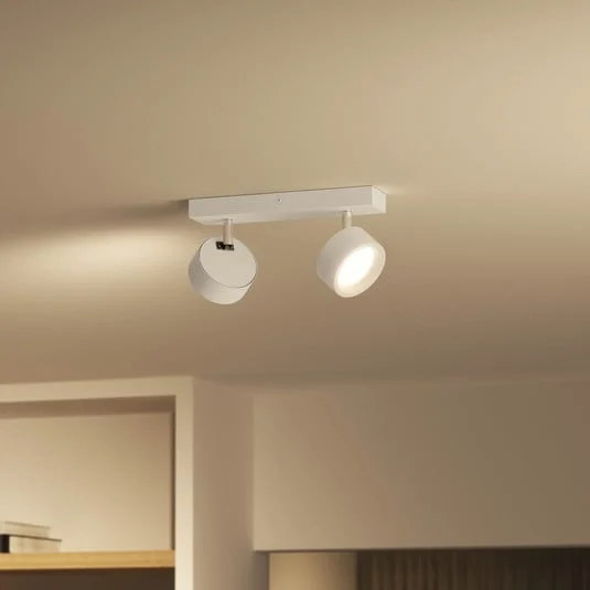 Downlight LED Philips Bracia de 2 luces, blanco