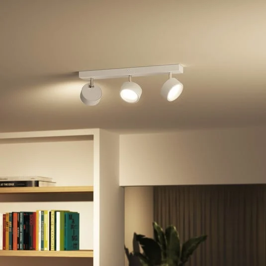 Downlight LED Philips Bracia de 3 luces, blanco