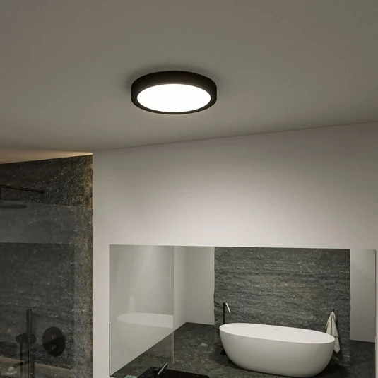 Plafón LED Paulmann Tega IP44 CCT negro