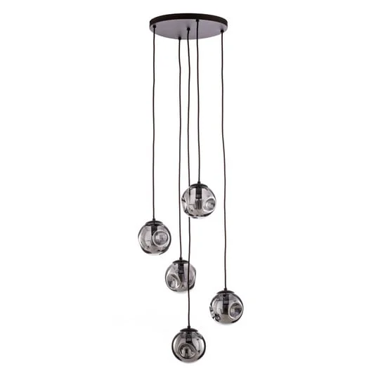 Valentina 5 Round Lámpara Colgante Smoked Grey/Brown - Lindby