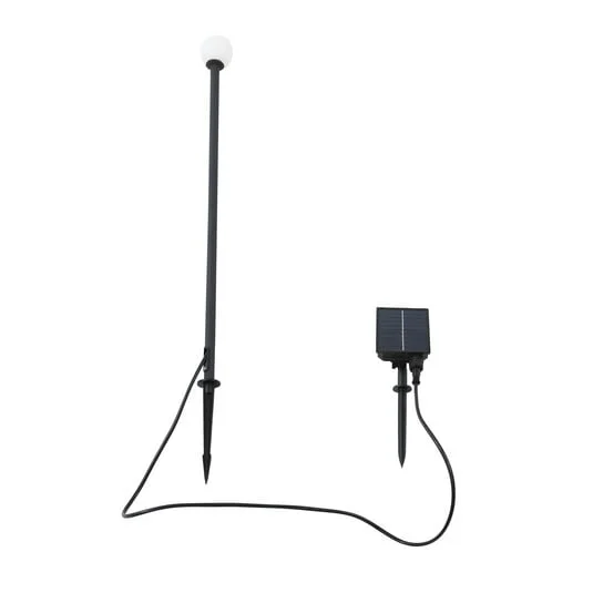 Lámpara solar Freydis con pinza para fijar al suelo, color negro - Lindby
