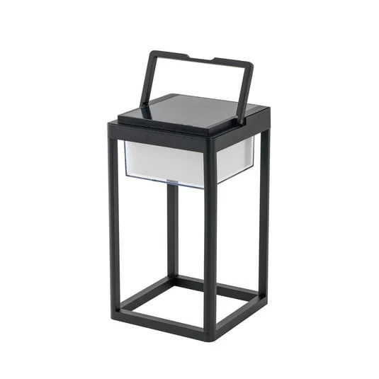 Tilena Square Célula solar Lámpara de Sobremesa Negro - Lucande