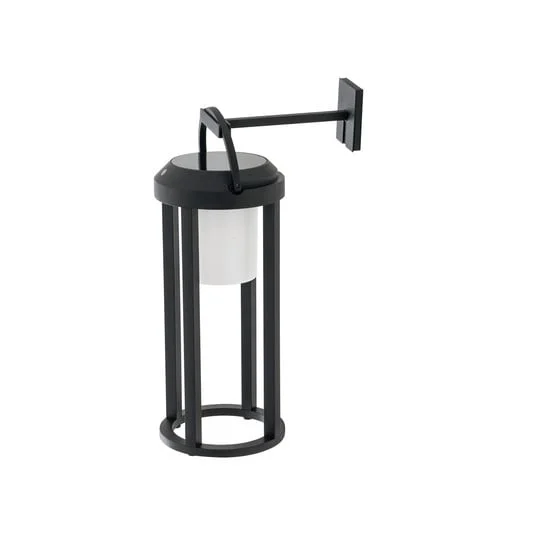 Tilena Round Lámpara de célula solar Negro - Lucande