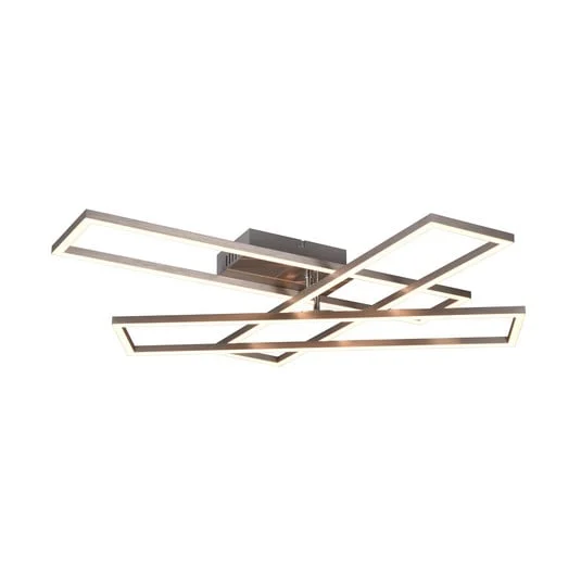 Plafón LED Corso 3 luces, níquel mate