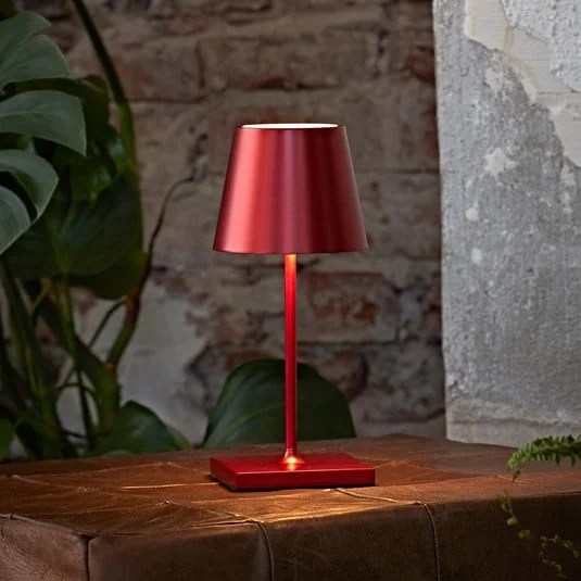 Mini lámpara LED recargable de sobremesa Nuindie, Easy Connect, roja,