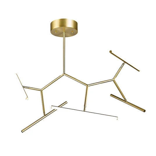 Plafón LED 2071, 5 luces 90 cm, oro