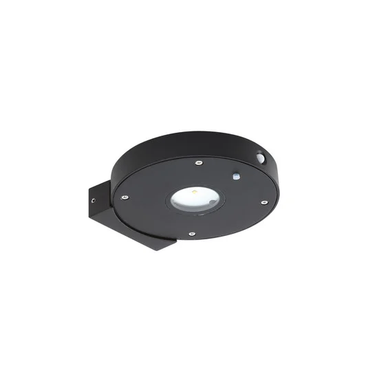 Aplique de pared LED solar Tavon, redonda, negra, con sensor - Lucande
