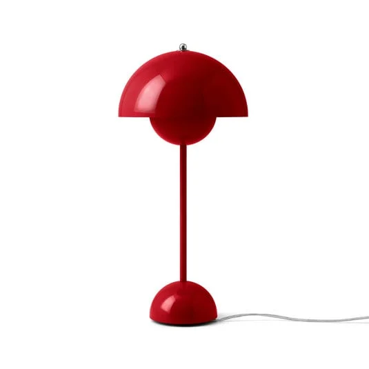 Lámpara de mesa Flowerpot VP3, rojo cinabrio, 50 cm - &TRADITION
