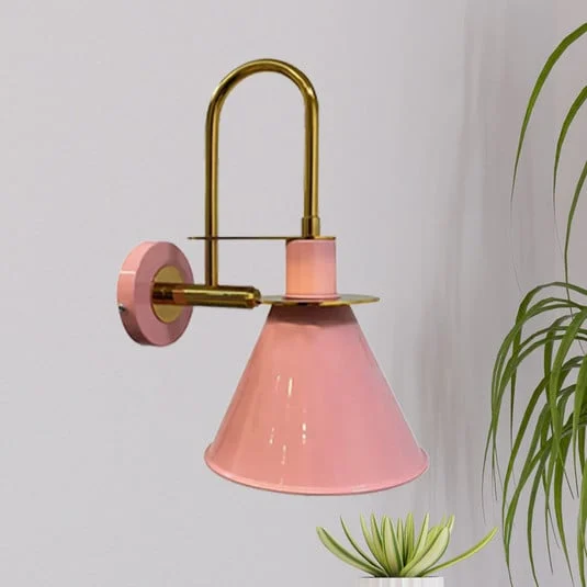 Aplique de pared Ramsay, rosa/dorado, altura 35 cm, metal