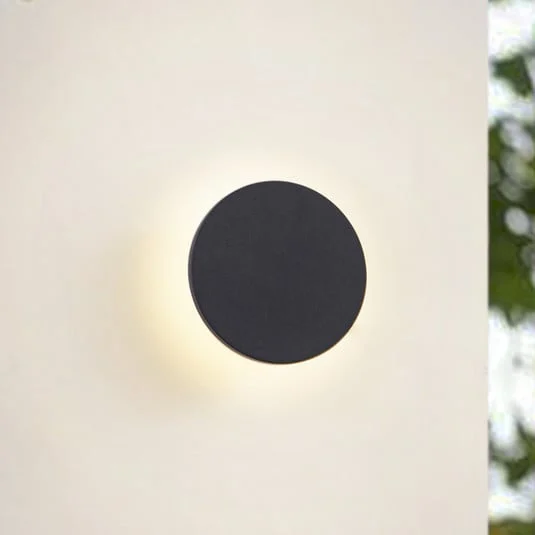 Aplique LED para exterior Arcchio Gravo, Ø 16 cm, negro, IP65