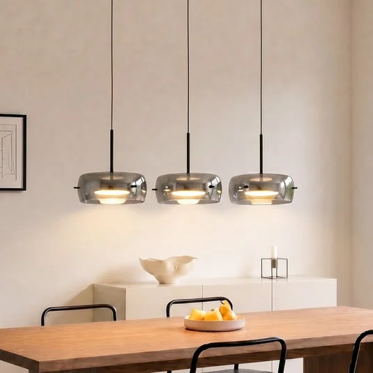 Lámpara colgante LED Lucande Martis, negra, 3 luces, step-dim