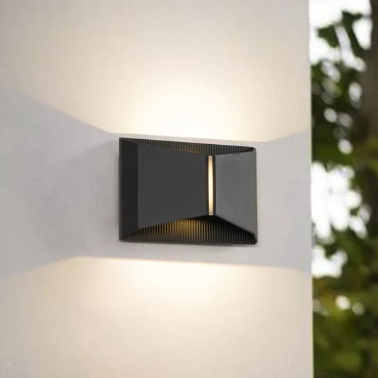 Aplique LED para exterior Lindby Anlira, negro, Up & down, IP65