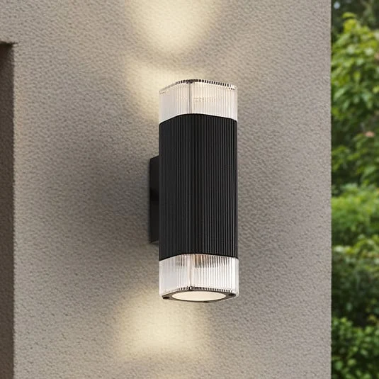 Aplique para exterior Lindby Halvar, negra, 24 cm, 2 x GU10, IP65