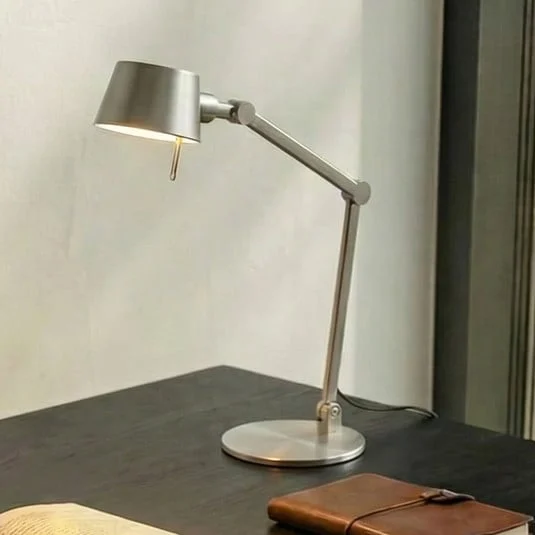 Lámpara de mesa Lucande Silka, 93 cm, níquel, regulable, E27