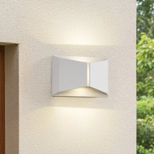 Aplique LED para exterior Lindby Anlira, blanco, Up & down, IP65