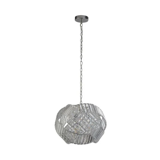 Lámpara colgante Eldoria, transparente, acrílico, Ø 41 cm, E27