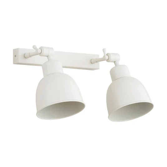 Aplique de pared Emoti, beige, 2 luces, acero, longitud 27 cm