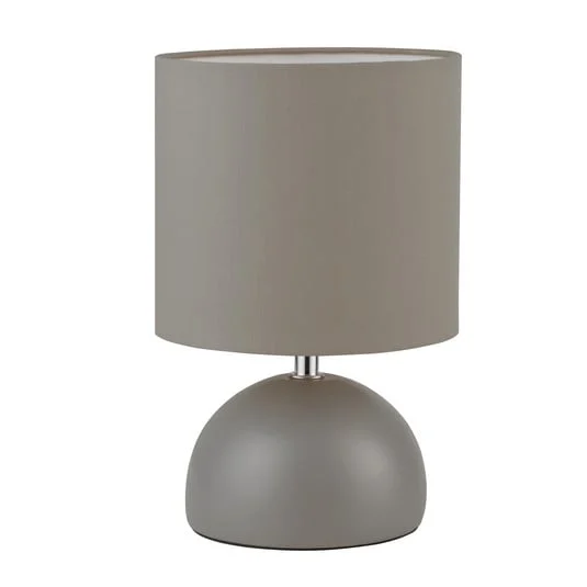 Lámpara de mesa Quorin, gris, textil/acero, 25 cm, E14